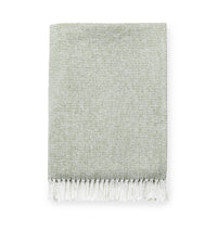 Terzo Throw Blanket 100% brushed cotton, basket weave twisted fring at short-end hems