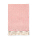 Celine Throw Blanket 100% brushed cotton , herringbone woven design brushed nap with twisted fringe, made in Portugal