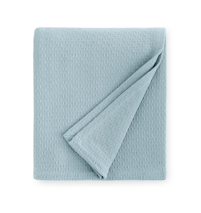Corino Blanket 100% cotton, textural weave design, 1-inch turn hem, made in Portugal
