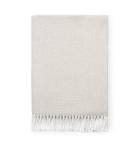 Terzo Throw Blanket 100% brushed cotton, basket weave twisted fring at short-end hems