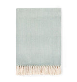 Celine Throw Blanket 100% brushed cotton , herringbone woven design brushed nap with twisted fringe, made in Portugal