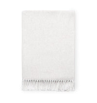 Terzo Throw Blanket 100% brushed cotton, basket weave twisted fring at short-end hems