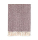 Celine Throw Blanket 100% brushed cotton , herringbone woven design brushed nap with twisted fringe, made in Portugal