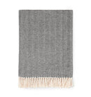 Celine Throw Blanket 100% brushed cotton , herringbone woven design brushed nap with twisted fringe, made in Portugal