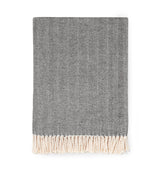 Celine Throw Blanket 100% brushed cotton , herringbone woven design brushed nap with twisted fringe, made in Portugal