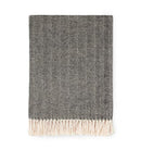 Celine Throw Blanket 100% brushed cotton , herringbone woven design brushed nap with twisted fringe, made in Portugal
