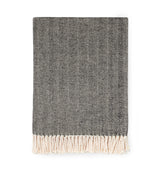 Celine Throw Blanket 100% brushed cotton , herringbone woven design brushed nap with twisted fringe, made in Portugal
