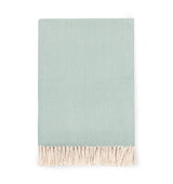 Celine Throw Blanket 100% brushed cotton , herringbone woven design brushed nap with twisted fringe, made in Portugal