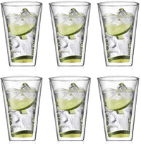 Canteen 6 pcs glass, double wall, large, 0.4 l, 13.5 oz,
Transparent
