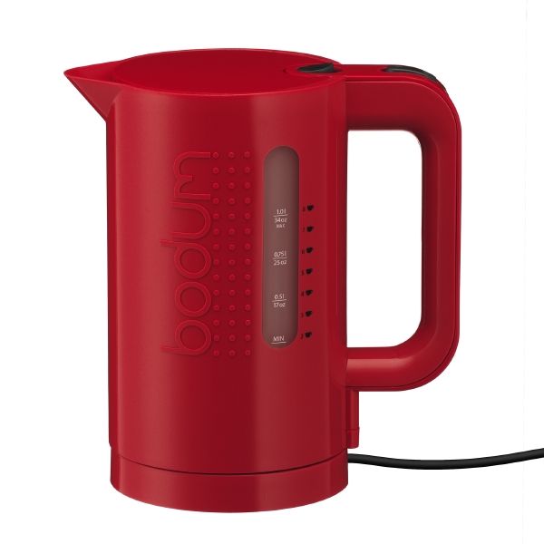 Bistro Electric water kettle, 1.0 l, 34 oz, Red
