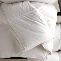 White Down, Baffle Box, T230 100% Cotton Shell, RDS 600 FP, Double Needle, Sewn Through Edge, Cotton Piping