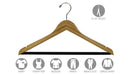 17" Bamboo Suit Hanger W/ Suit Bar & Notches