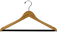 17" Bamboo Suit Hanger W/ Suit Bar & Notches