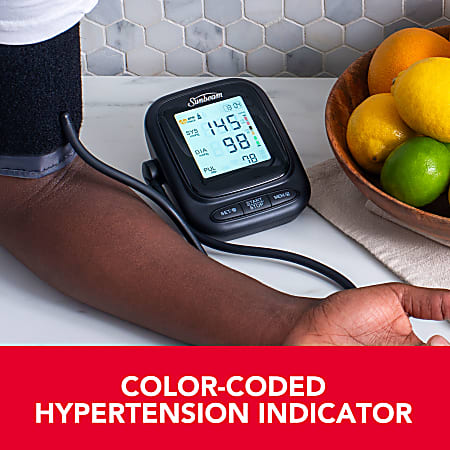 Sunbeam UPPER ARM BLOOD PRESSURE MONITOR
with Voice Broadcast Technologywith batteries