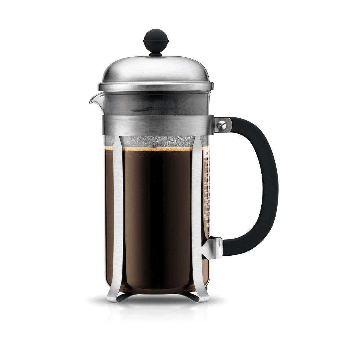 Chambord French Press Coffee Maker, 8 cup, 1.0 l, 34 oz,
stainless steel, Matte