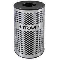Perforated Stainless Steel Round Trash 33 gal.