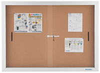 Enclosed Cork Bulletin Board with Sliding Doors, 48x36