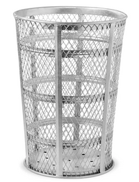 45 Gal. Wire Mesh Round Outdoor Trash Can, Galvanized Steel