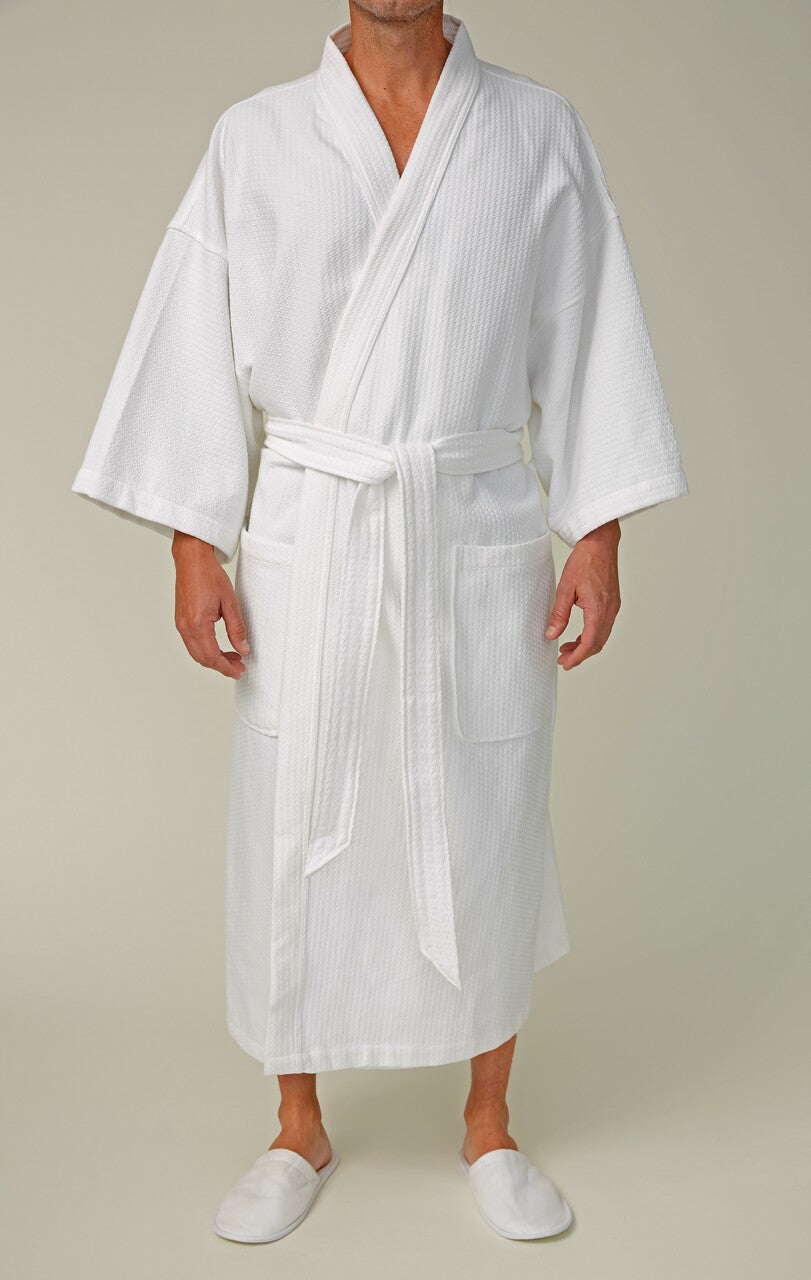 Heavyweight Diamond Waffle Kimono Bathrobe