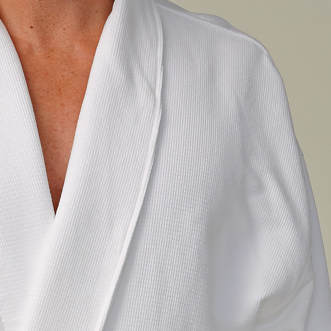 Chamois Grid Microfiber Shawl Bathrobe