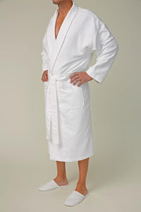 Chamois Grid Microfiber Shawl Bathrobe