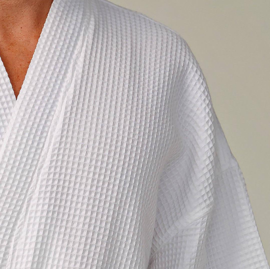 Lightweight Square Waffle Kimono Bathrobe