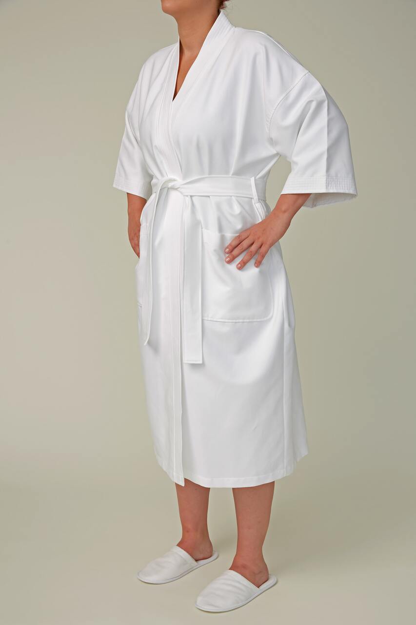 Basic Chamois Microfiber Kimono Bathrobe