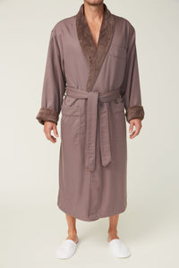 Microfiber Shawl Bathrobe, Plush Lined