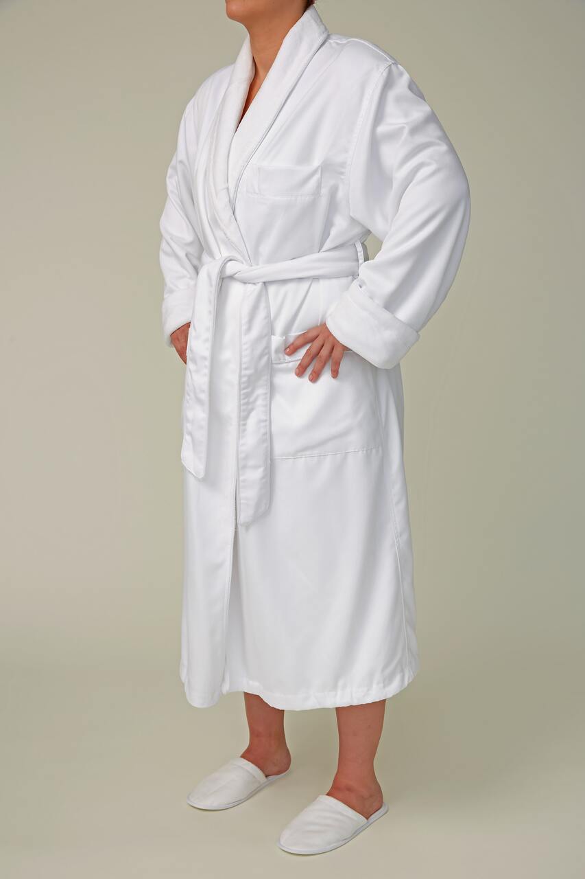 Microfiber Shawl Bathrobe, Plush Lined