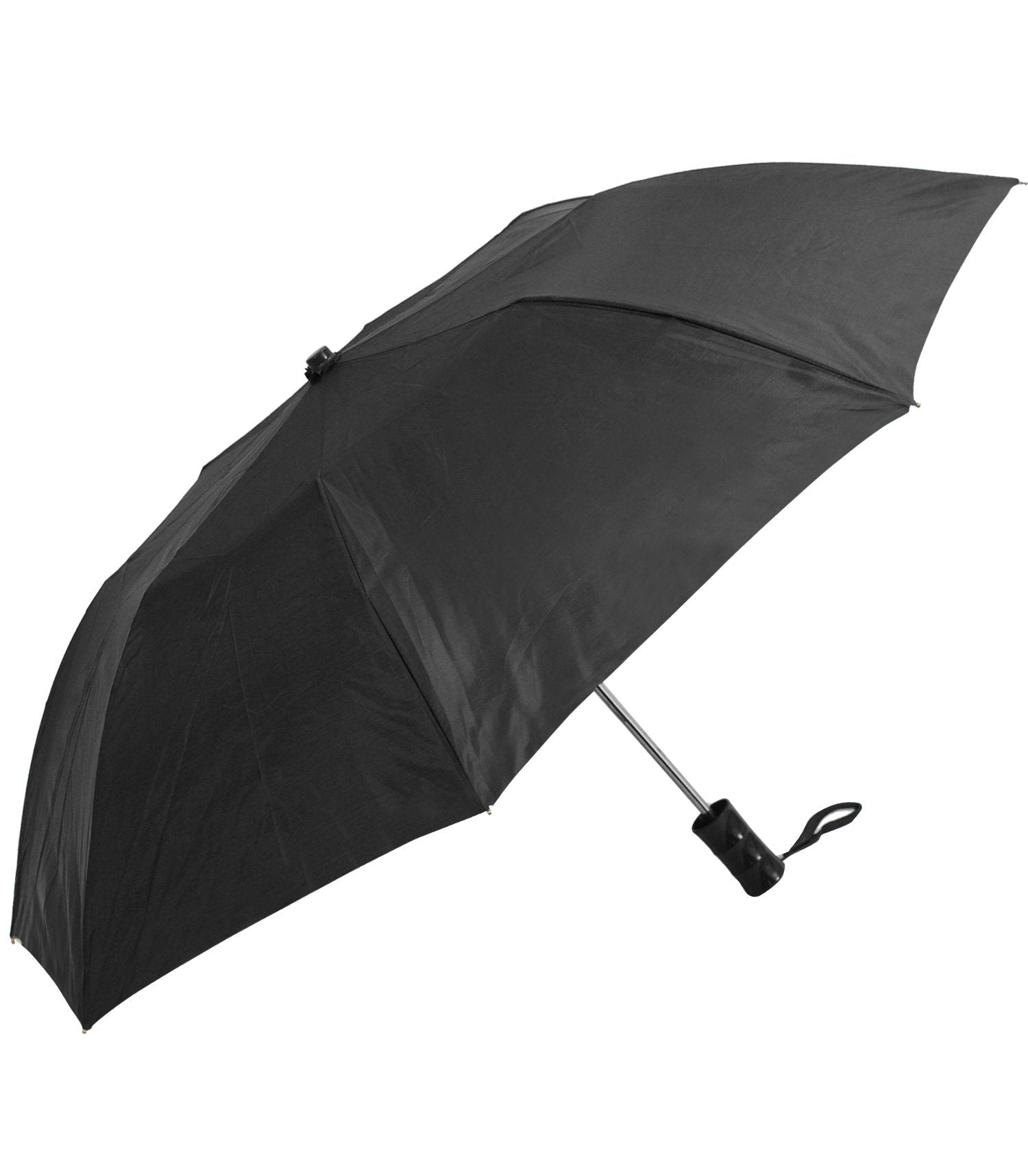 Budget Umbrella 42" arc, polyester fabric with a matching sleeve and features an automatic opening, matching plastic handle and folds down to 15″ in length