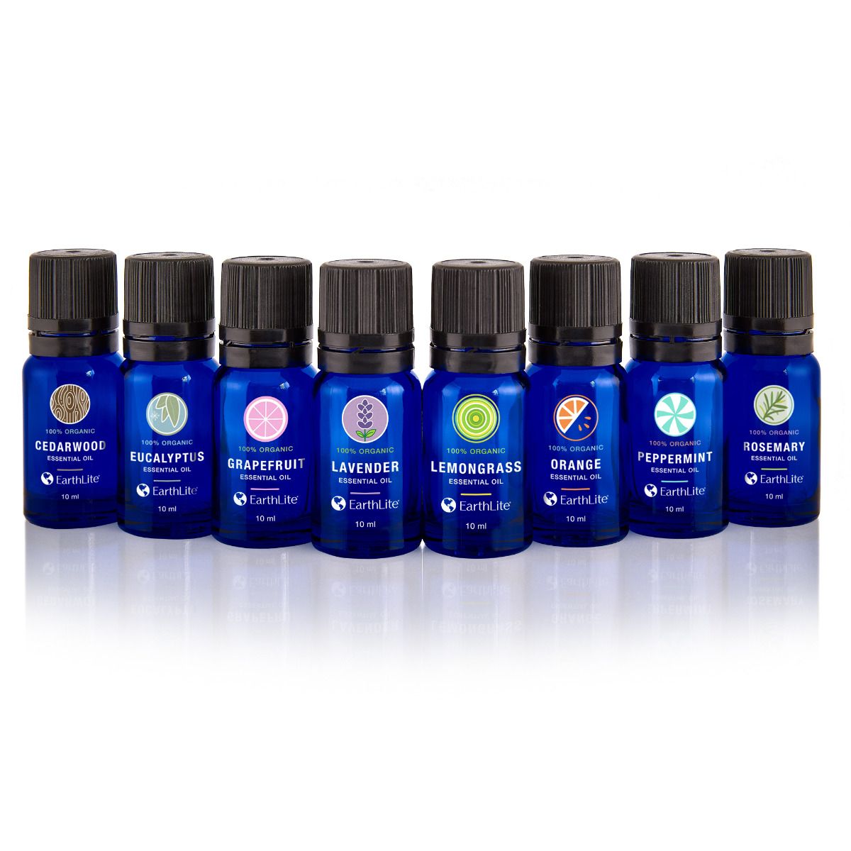 8 Single Note Organic Essential Oil Kit (Bamboo stand, carry bag, guide)