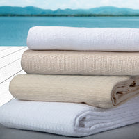 Oxford 100% Cotton Blanket, Herringbone, Medium Weight