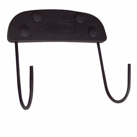Sunbeam® Ironing Board Holder with Hooks and Wall Bracket with Hardware, Black