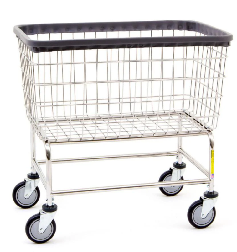 Wire Laundry Cart, Large Capacity without garment rack, 4.5 Bu. capacity