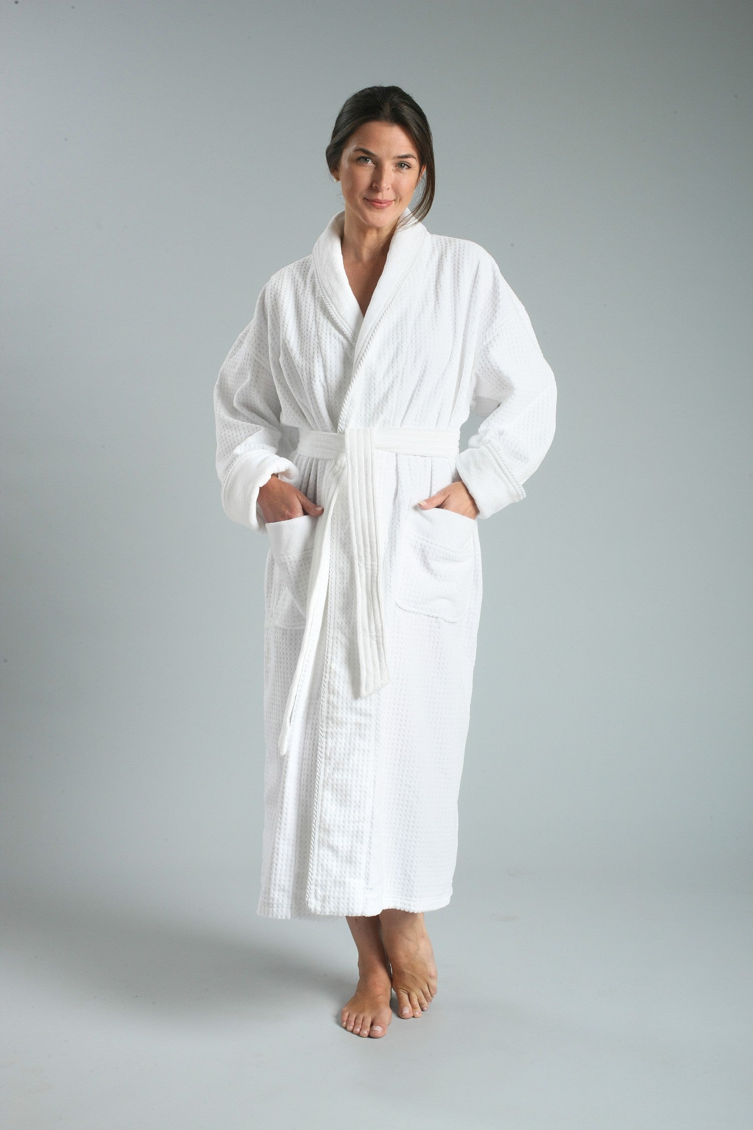 Premium High Low Square Terry Shawl Bathrobe