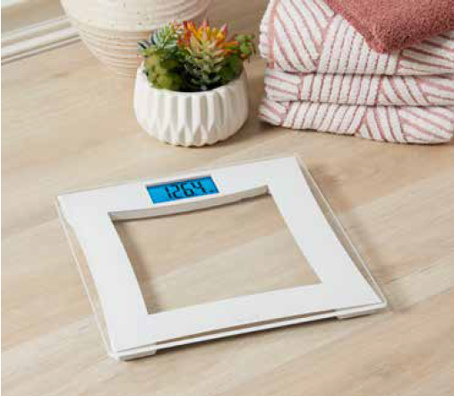 Digital Bathroom Scale with White Square Frame