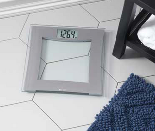 Digital Bathroom Scale with Gray Square Frame