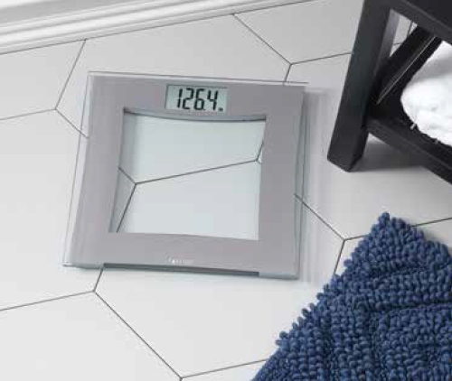 Digital Bathroom Scale with Gray Square Frame