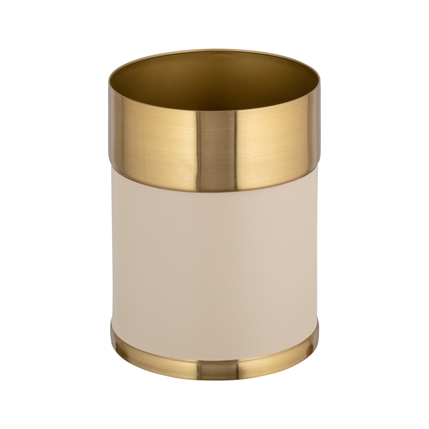 Gold Rush Stainless Wastebasket Taupe