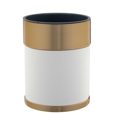 Gold Rush Stainless Wastebasket White