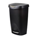 Plastic Step-On Trash Can 13 Gal. with Stainless Steel Pedal