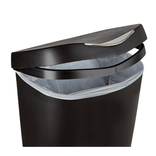 Plastic Step-On Trash Can 13 Gal. with Stainless Steel Pedal