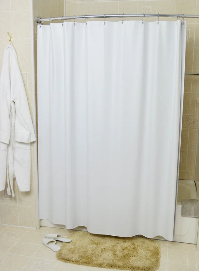 8 Gauge Vinyl Peva 72"x72" Shower Curtain Liner w Bottom Magnets, White