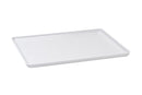 Lacquerware Rectangular Tray with Rounded Edges and Spill Proof Rim 10.5” x 14” White