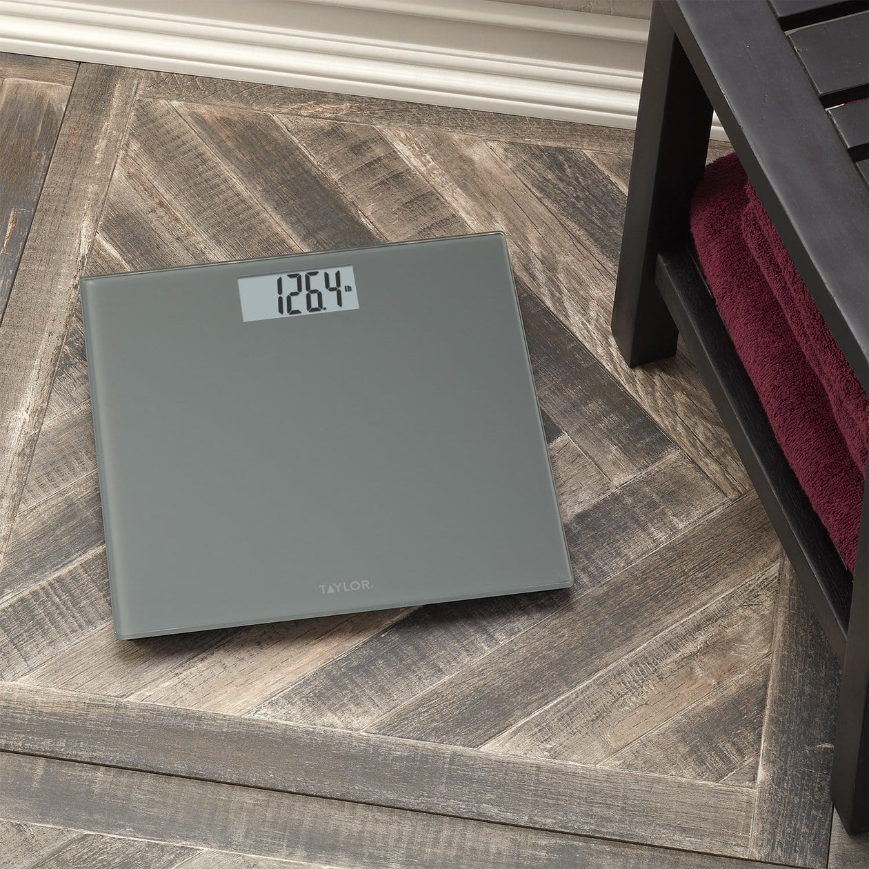 Digital Glass Bathroom Scale with Charcoal Finish