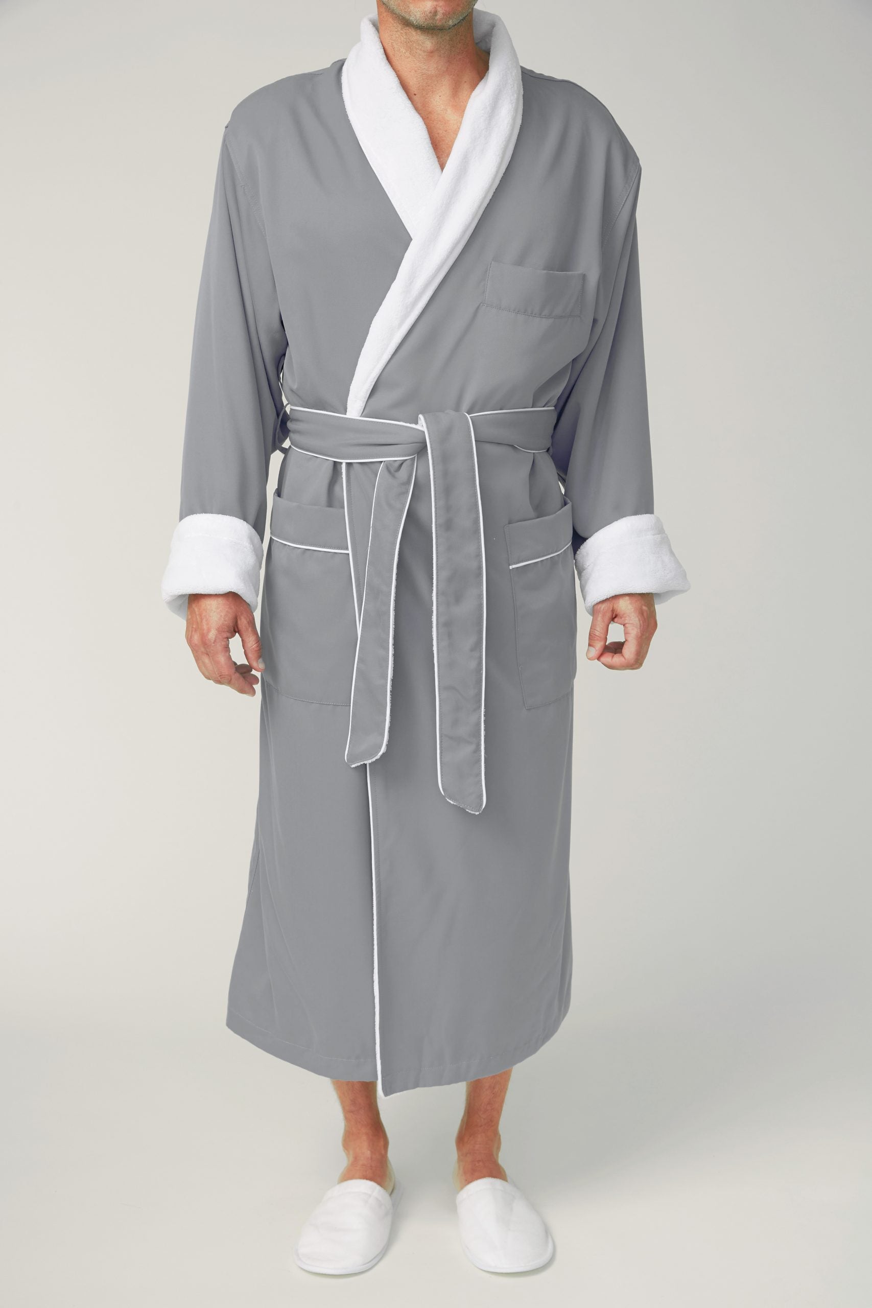 Microfiber Shawl Bathrobe, Plush Lined