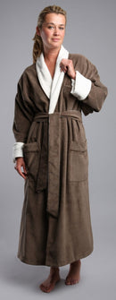 Corduroy Microfiber Shawl Bathrobe, Plush Lined