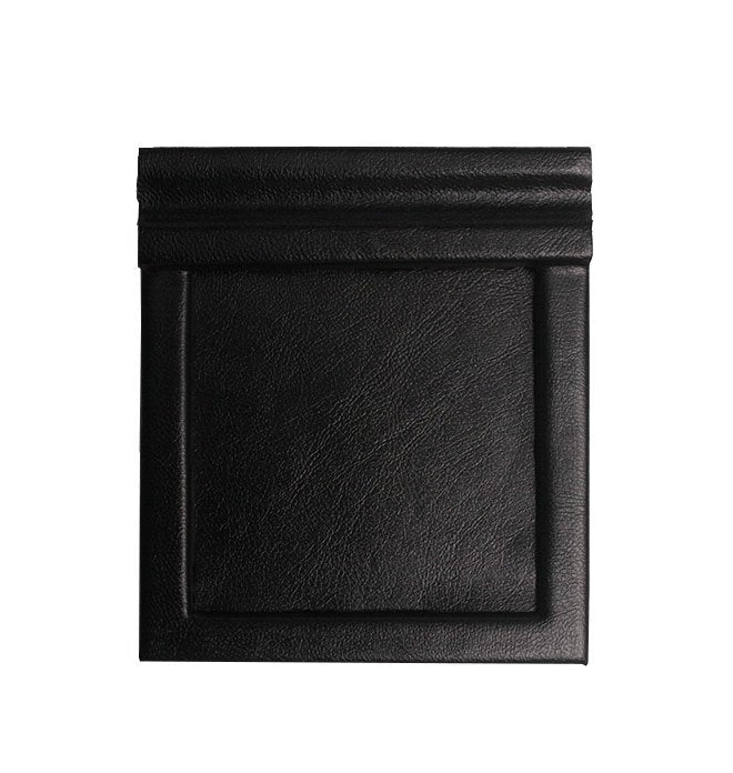Notepad Holder, 3.4"x3.4" Paper, Faux Leather & Wood