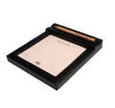 Notepad Holder, 3.4"x3.4" Paper, Faux Leather & Wood