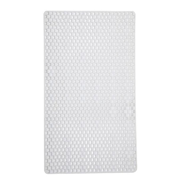 Rectangle Rubber Bath Mat White 15.3" x 27.5"